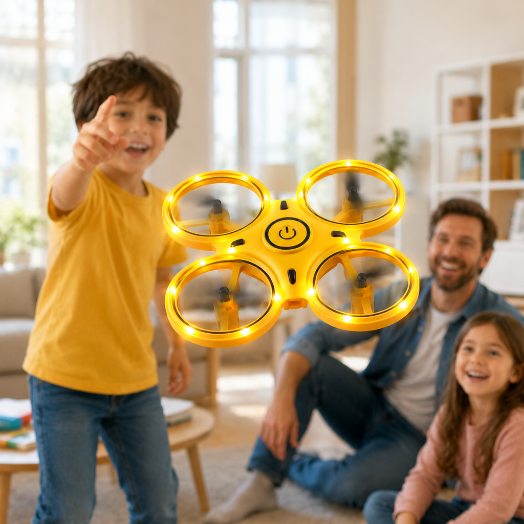 🚁 Dron de Mano con Luces LED - Diversión Sin Controles