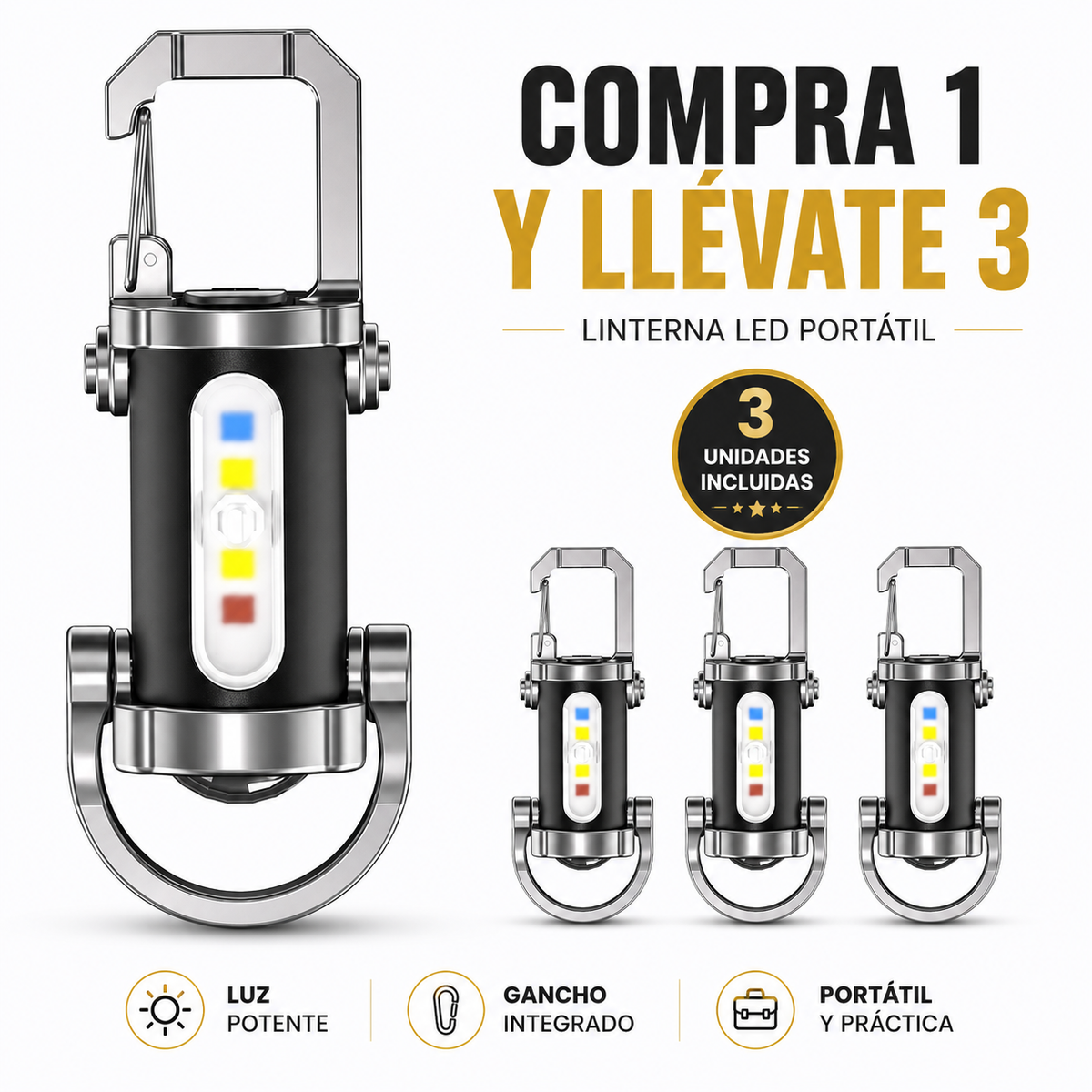 FlashLight Hook - Máximo Brillo y Portabilidad Rápida | Compra 1 y llévate 3
